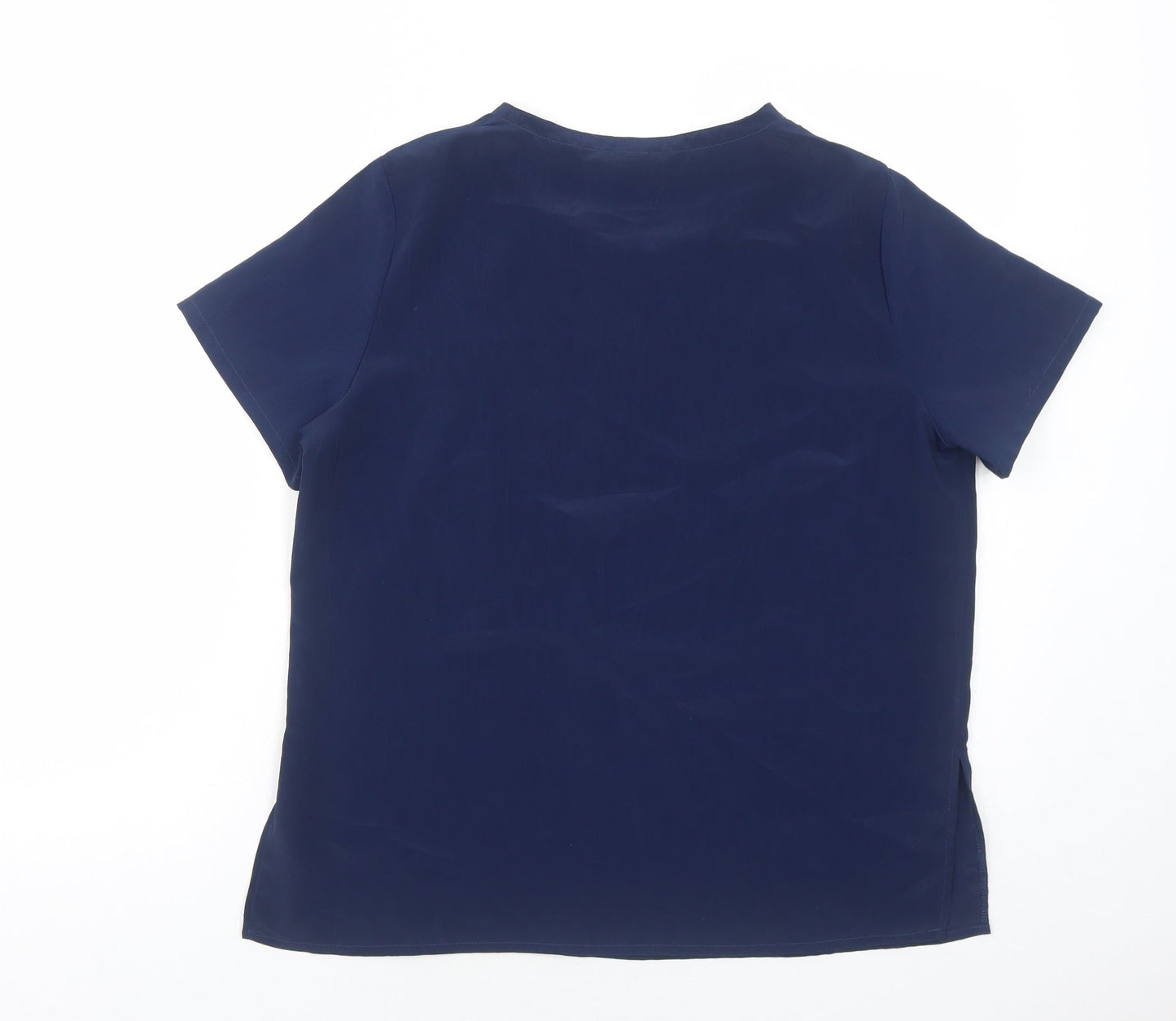 Womens UK Size 10 C&A Blue Basic T-Shirt