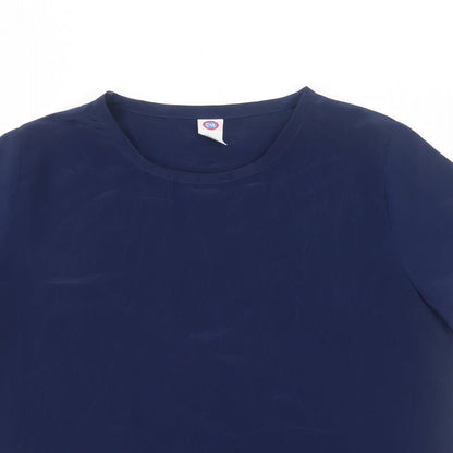 Womens UK Size 10 C&A Blue Basic T-Shirt