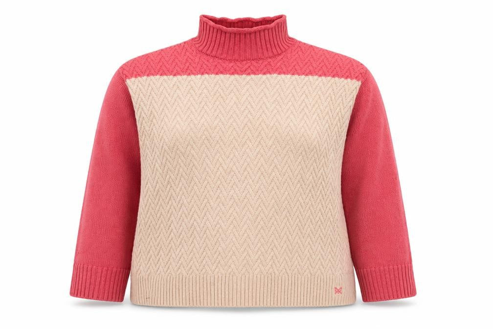 Crew Clothing Beige High Neck Cotton Pullover Jumper Size 12