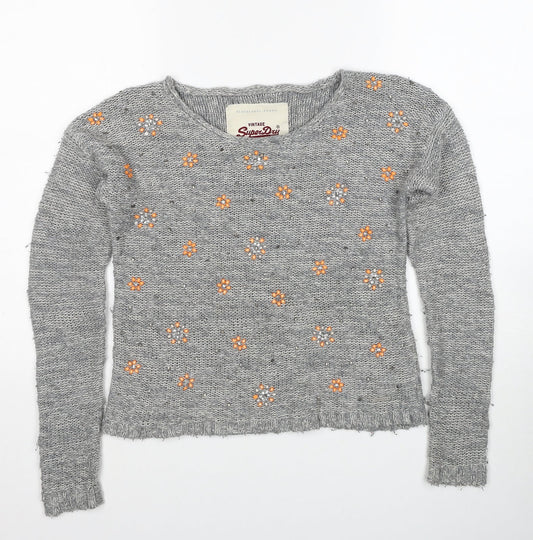 Womens UK Size XS Marks and Spencer Grey Pullover Jumper