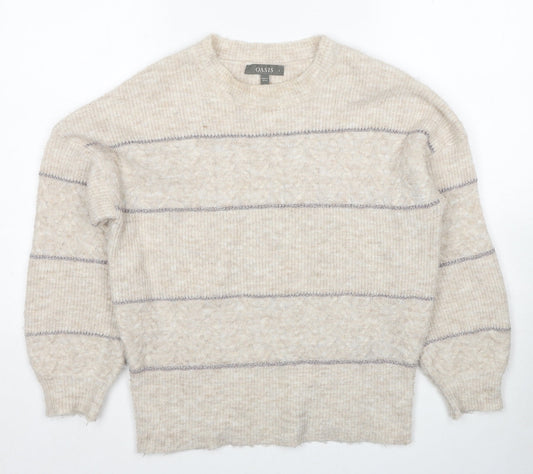 Womens UK Size S Oasis Beige Pullover Jumper