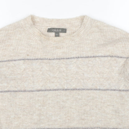 Womens UK Size S Oasis Beige Pullover Jumper