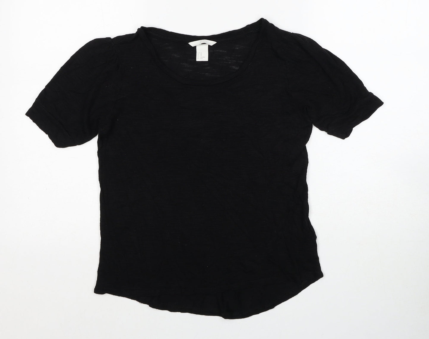 Womens UK Size XS H&M Black Basic T-Shirt