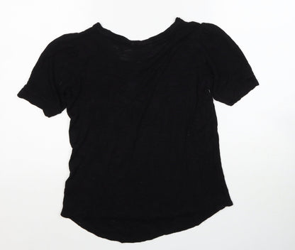 Womens UK Size XS H&M Black Basic T-Shirt
