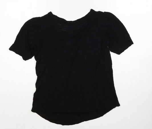 Womens UK Size XS H&M Black Basic T-Shirt