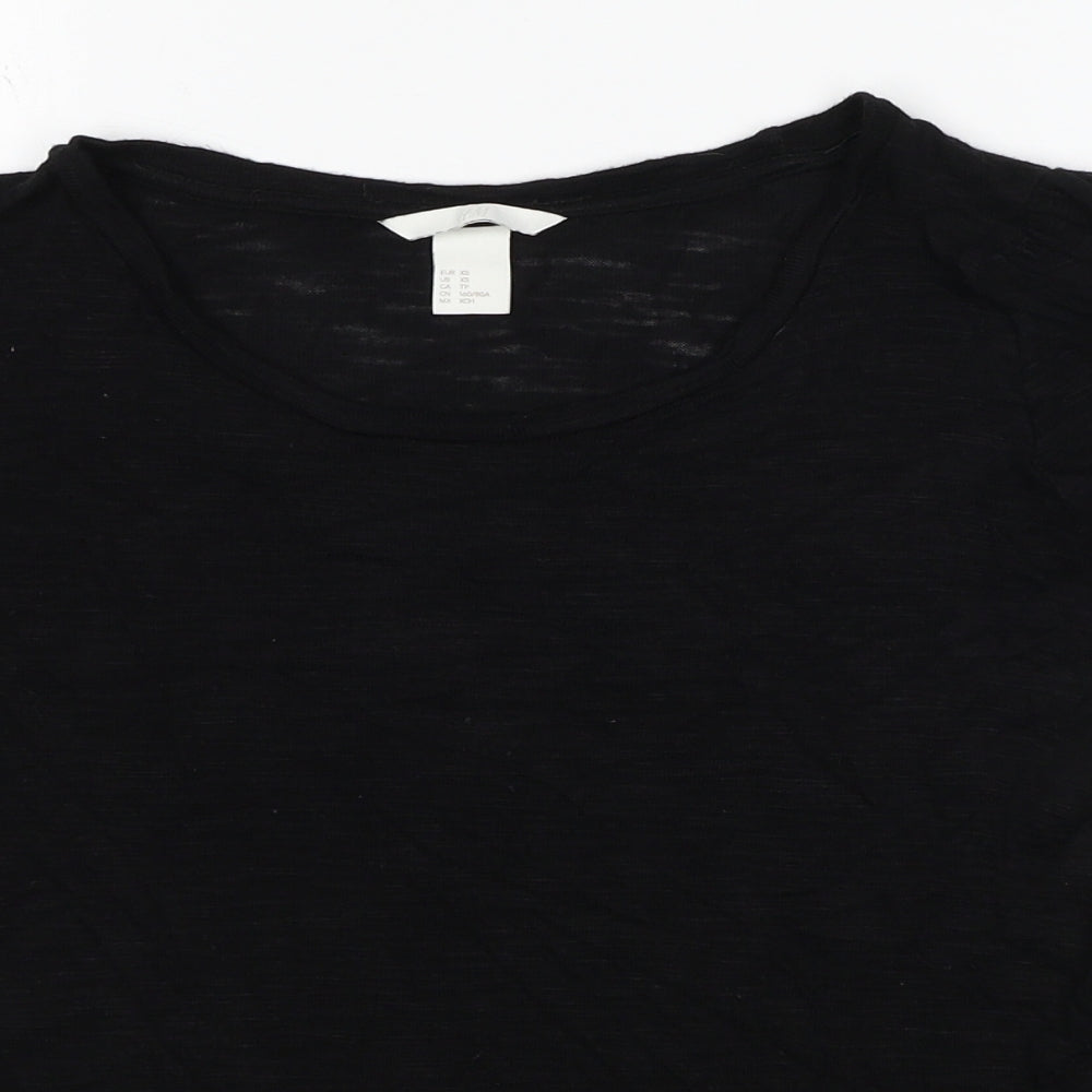 Womens UK Size XS H&M Black Basic T-Shirt