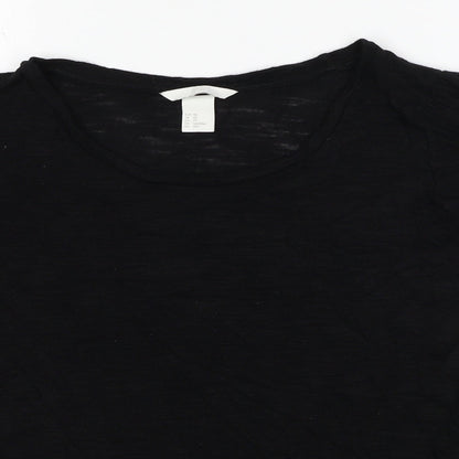 Womens UK Size XS H&M Black Basic T-Shirt