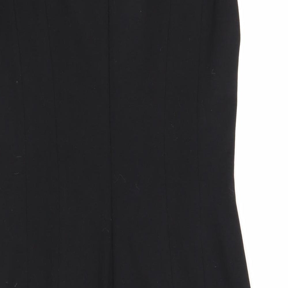 Laurel Womens Black Colourblock Viscose A-Line Size 12 Round Neck Zip