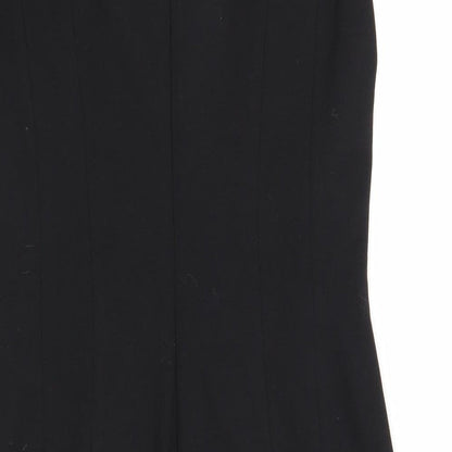 Laurel Womens Black Colourblock Viscose A-Line Size 12 Round Neck Zip