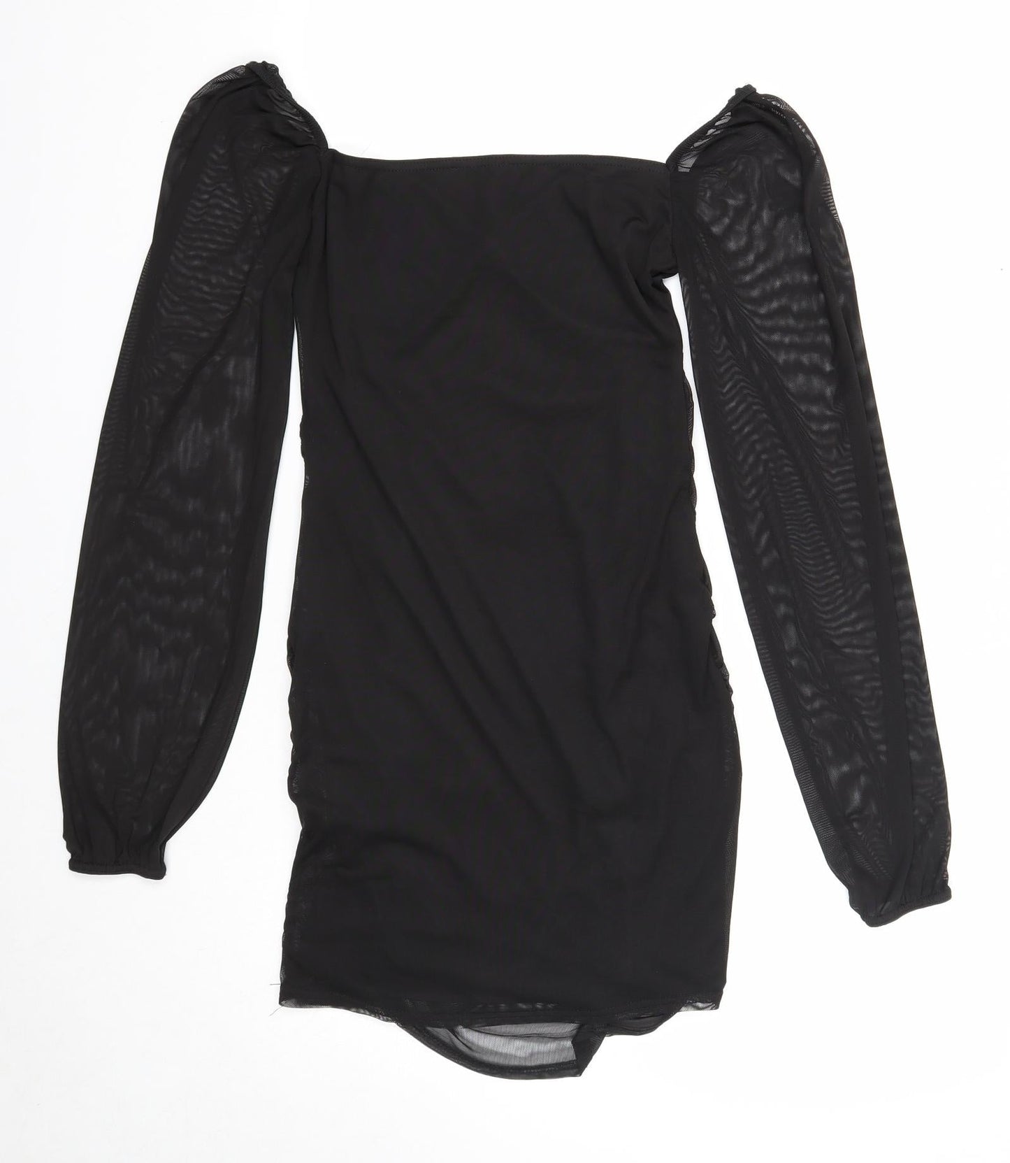 PRETTYLITTLETHING Womens Black Polyester Bodycon Size 8 Sweetheart Pullover