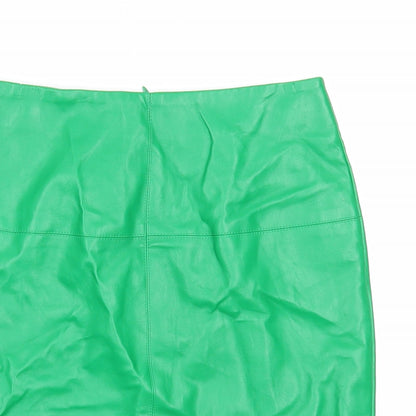 Missguided Womens Green Polyester Mini Skirt Size 4 Zip