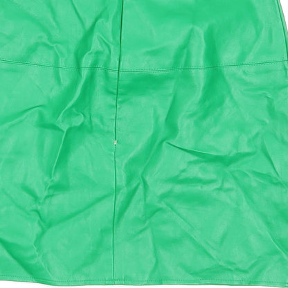 Missguided Womens Green Polyester Mini Skirt Size 4 Zip