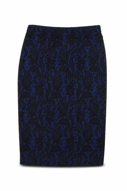 Oasis Womens Blue Geometric Polyester Straight & Pencil Skirt Size S