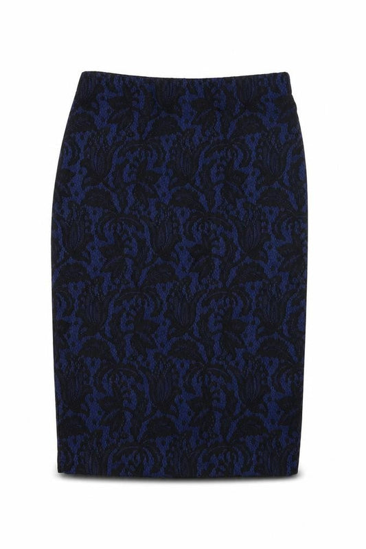 Oasis Womens Blue Geometric Polyester Straight & Pencil Skirt Size S