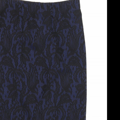 Oasis Womens Blue Geometric Polyester Straight & Pencil Skirt Size S