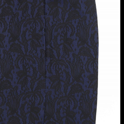 Oasis Womens Blue Geometric Polyester Straight & Pencil Skirt Size S
