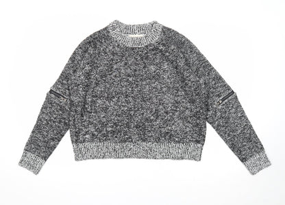 If It Were Me Mens Grey Round Neck Acrylic Pullover Jumper Size L Long Sleeve
