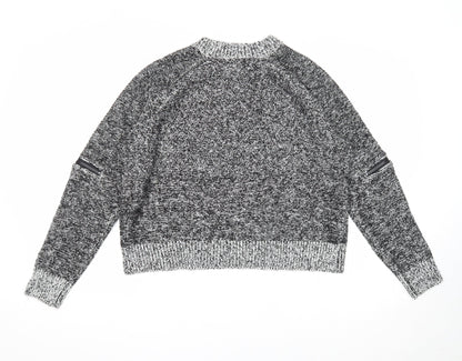 If It Were Me Mens Grey Round Neck Acrylic Pullover Jumper Size L Long Sleeve