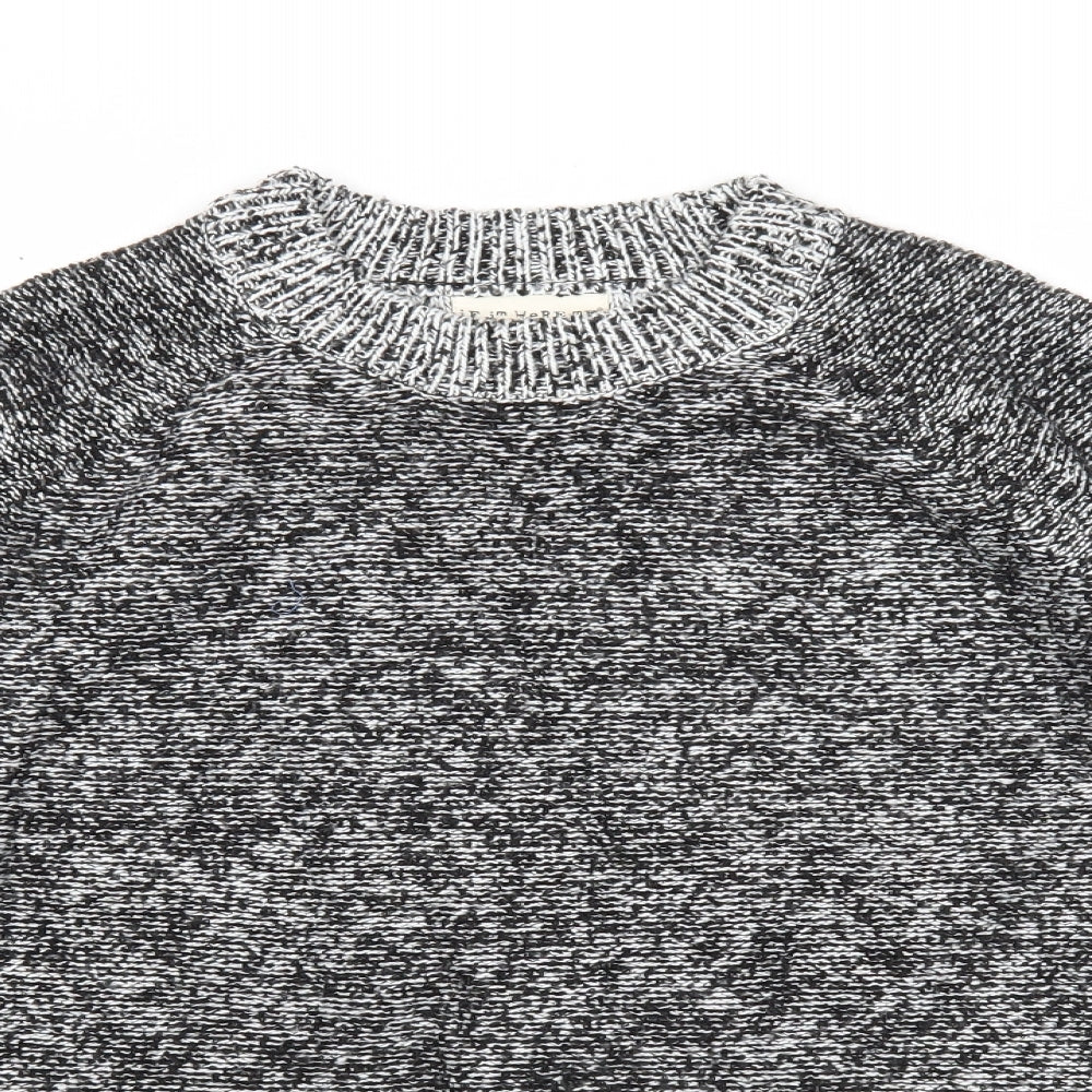 If It Were Me Mens Grey Round Neck Acrylic Pullover Jumper Size L Long Sleeve