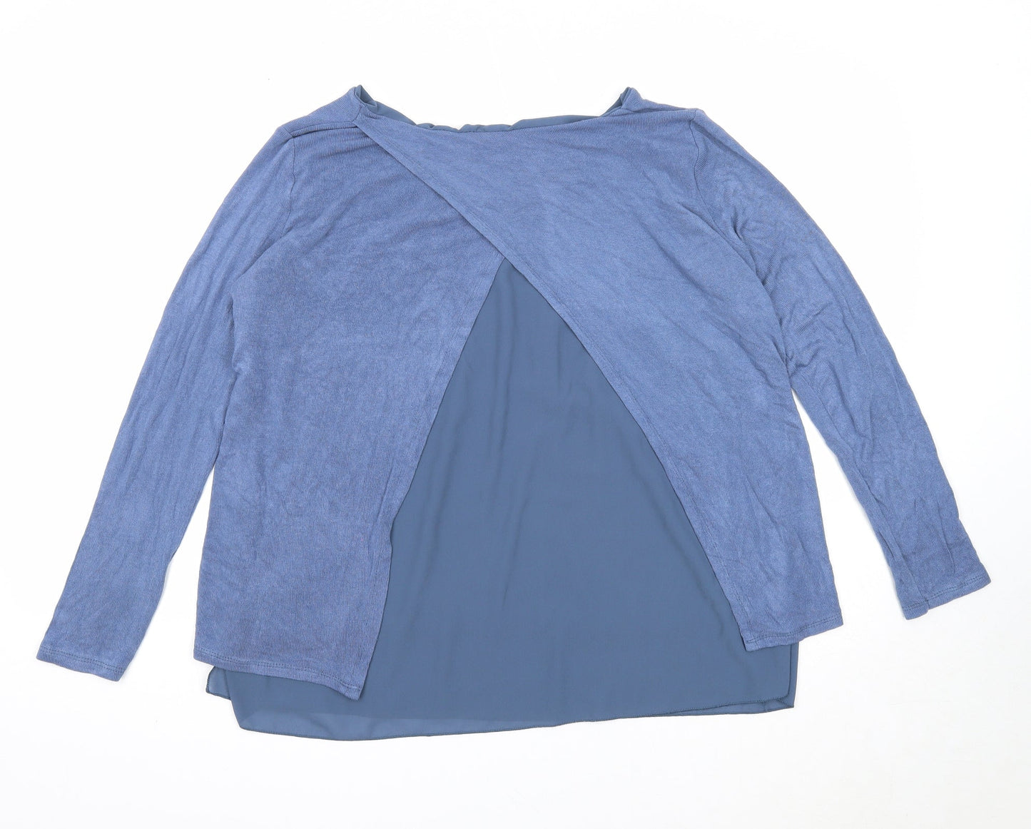 Simply Stock Shop Womens Blue Viscose Basic Blouse One Size Round Neck