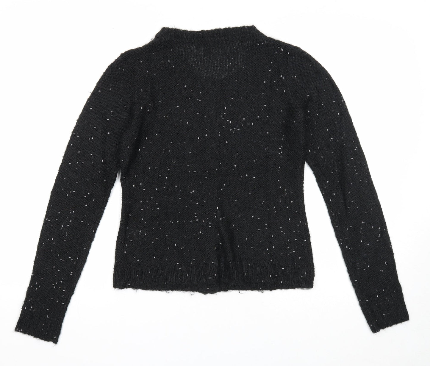 Gap Womens Black Round Neck Polyester Cardigan Jumper Size S