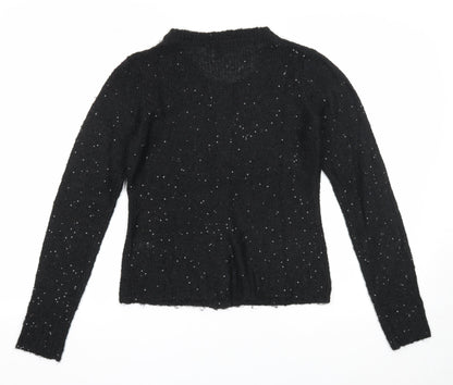 Gap Womens Black Round Neck Polyester Cardigan Jumper Size S
