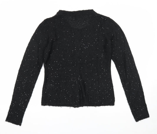 Gap Womens Black Round Neck Polyester Cardigan Jumper Size S