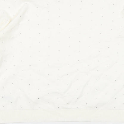 Womens UK Size M Marks and Spencer White Pullover Jumper
