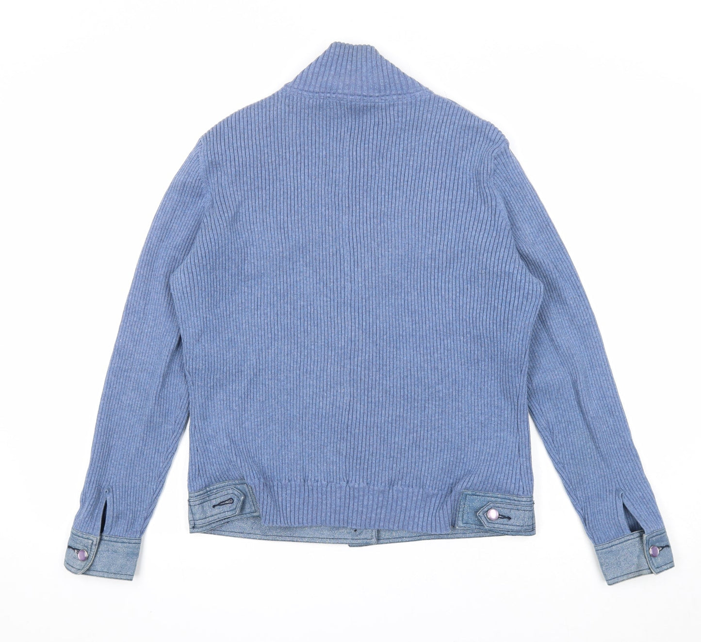 Elegance Fashion Womens Blue Cotton Jacket Size 14 Snap