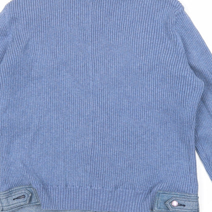 Elegance Fashion Womens Blue Cotton Jacket Size 14 Snap