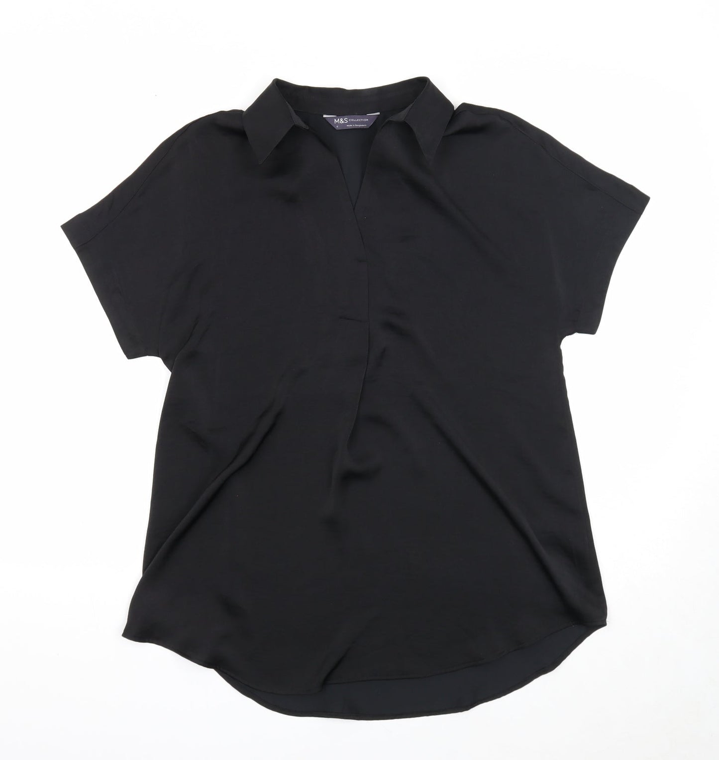 Womens UK Size 6 Marks and Spencer Black Tunic Blouse