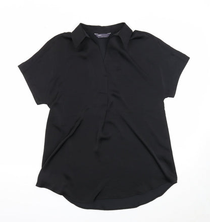 Womens UK Size 6 Marks and Spencer Black Tunic Blouse