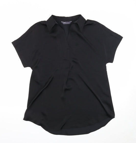 Womens UK Size 6 Marks and Spencer Black Tunic Blouse
