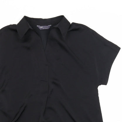 Womens UK Size 6 Marks and Spencer Black Tunic Blouse