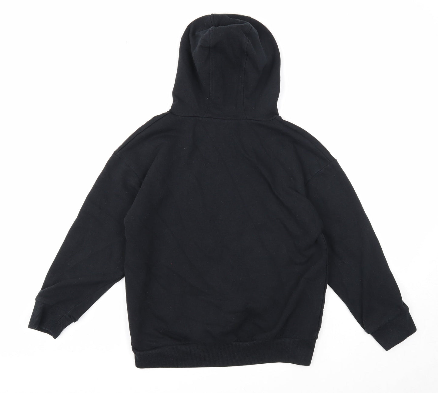 DeFacto Girls Black Cotton Pullover Hoodie Size 9-10 Years Pullover