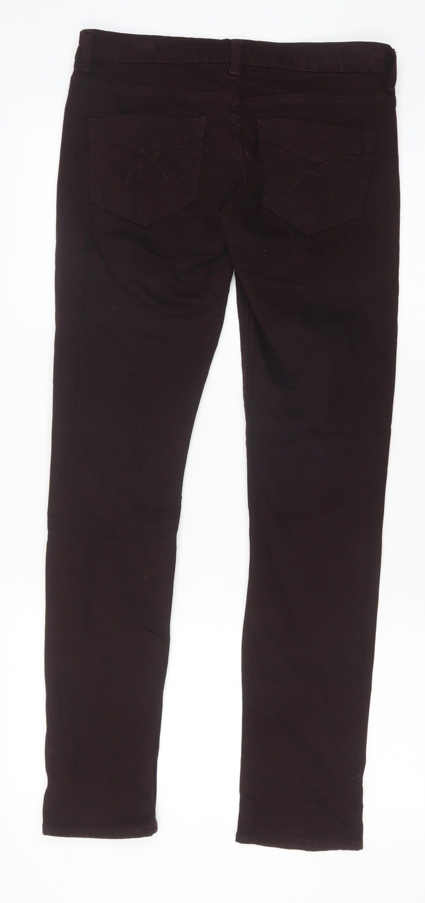 Topshop Womens Brown Cotton Straight Jeans Size 28 in Regular Zip