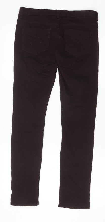 Topshop Womens Brown Cotton Straight Jeans Size 28 in Regular Zip