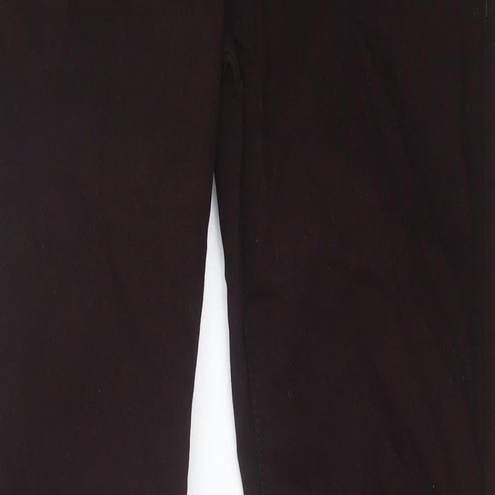 Topshop Womens Brown Cotton Straight Jeans Size 28 in Regular Zip