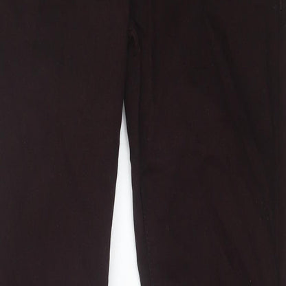 Topshop Womens Brown Cotton Straight Jeans Size 28 in Regular Zip