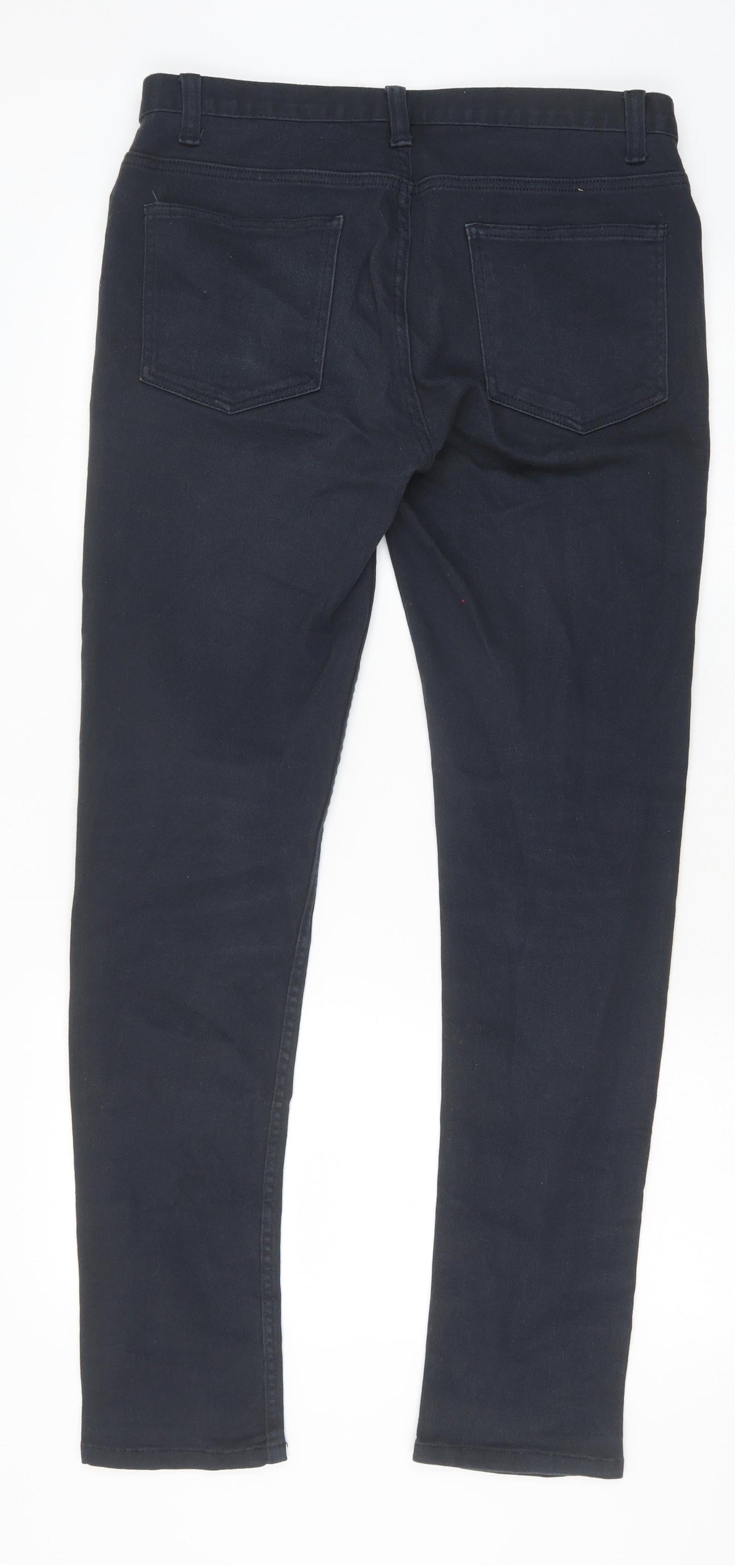 Primark Womens Black Cotton Skinny Jeans Size 32 in Slim Zip