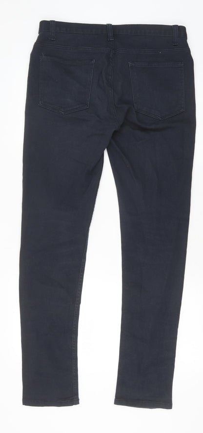 Primark Womens Black Cotton Skinny Jeans Size 32 in Slim Zip