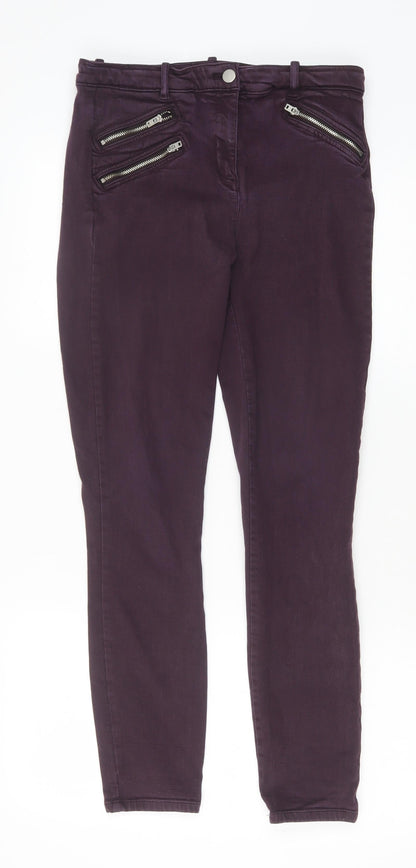Womens UK Size 8 Gap Regular Fit Skinny Purple Jeans