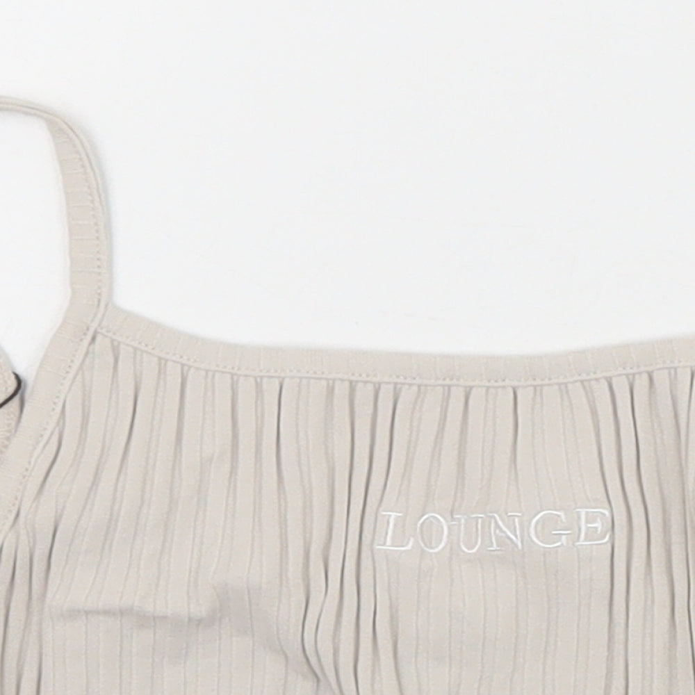Lounge Womens Grey Cotton Cropped Tank Size M Scoop Neck