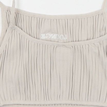 Lounge Womens Grey Cotton Cropped Tank Size M Scoop Neck