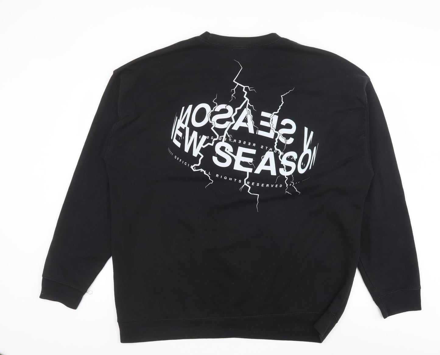 Topman Mens Black Cotton Pullover Sweatshirt Size L - New Season