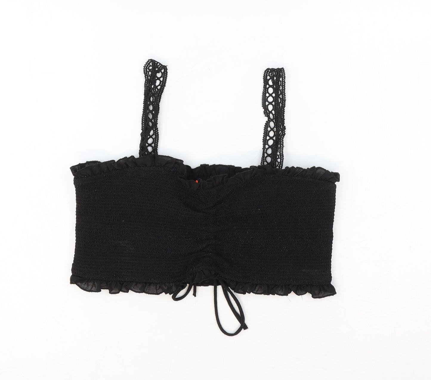 Womens UK Size S Resort Black Cropped Tank