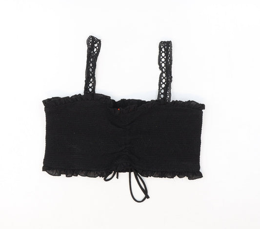 Womens UK Size S Resort Black Cropped Tank
