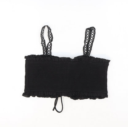 Womens UK Size S Resort Black Cropped Tank