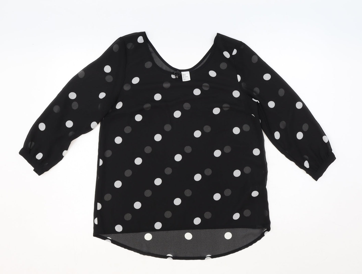 Womens UK Size 8 H&M Black Basic Blouse