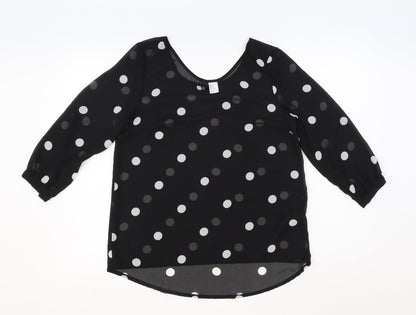 Womens UK Size 8 H&M Black Basic Blouse
